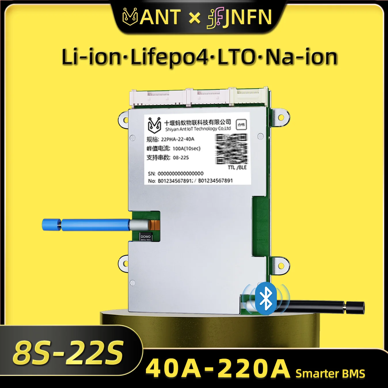 Smart Bluetooth ANT BMS 8S-22S Lithium Battery Management Board 18650 Li-ion Lifepo4 Equalizer For E-scooter Electric Vehicle
Smart Bluetooth ANT BMS 8S-22S Lithium Battery Management Board 18650 Li-ion Lifepo4 Equalizer For E-scooter Electric Vehicle