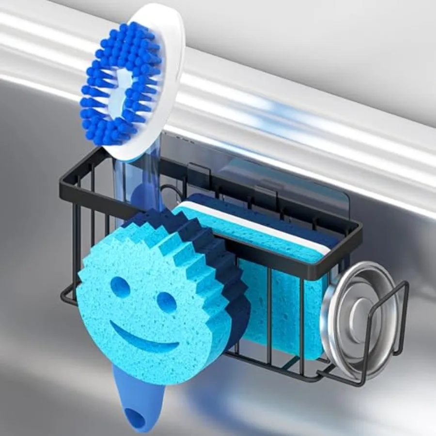 Sponge Holder for Kitchen Sink, Sink Caddy Smiley Face, 4-in-1 Sponge Holder with Suction Cups and 1 PCS Adhesive Strips for Ho
Sponge Holder for Kitchen Sink, Sink Caddy Smiley Face, 4-in-1 Sponge Holder with Suction Cups and 1 PCS Adhesive Strips for Ho