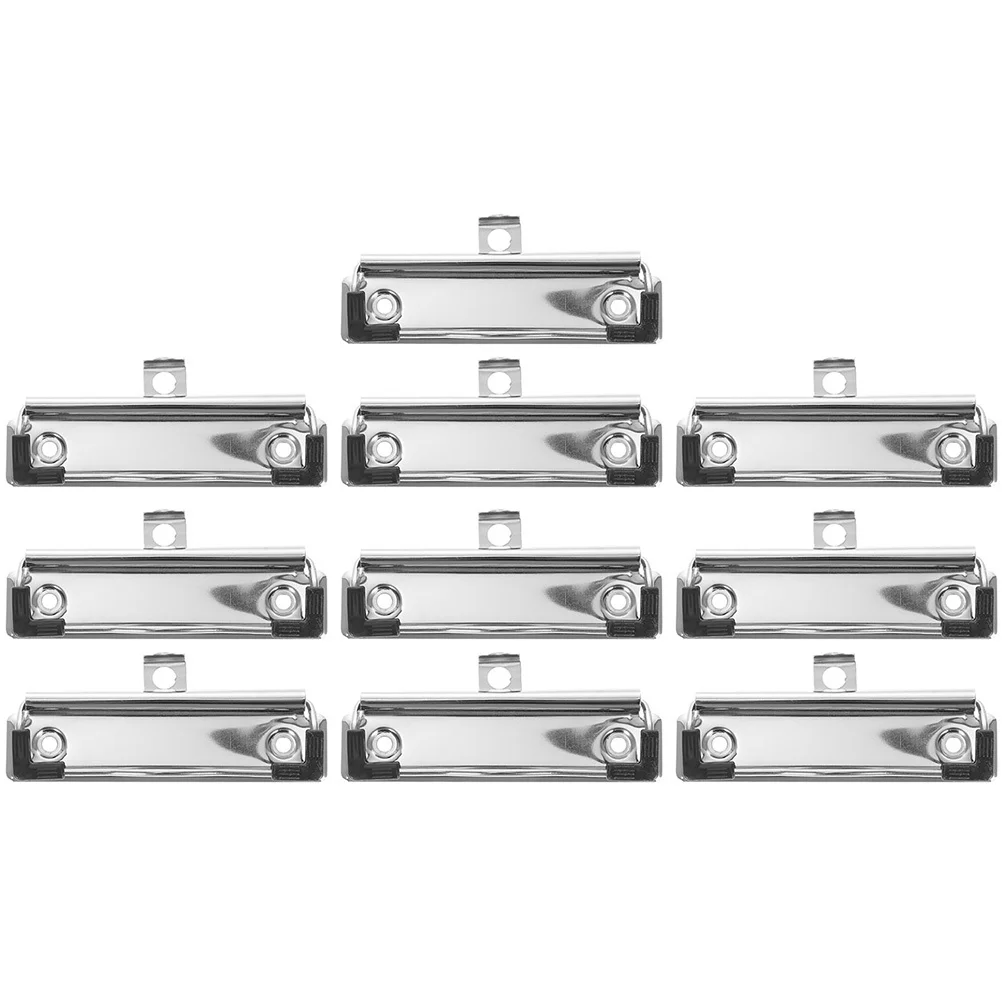 10pcs Metal Clipboard Clips Mountable With Rubber Feet Heavy Duty For Office School File Stationery Supplies Hanging Hole Design
10pcs Metal Clipboard Clips Mountable With Rubber Feet Heavy Duty For Office School File Stationery Supplies Hanging Hole Design