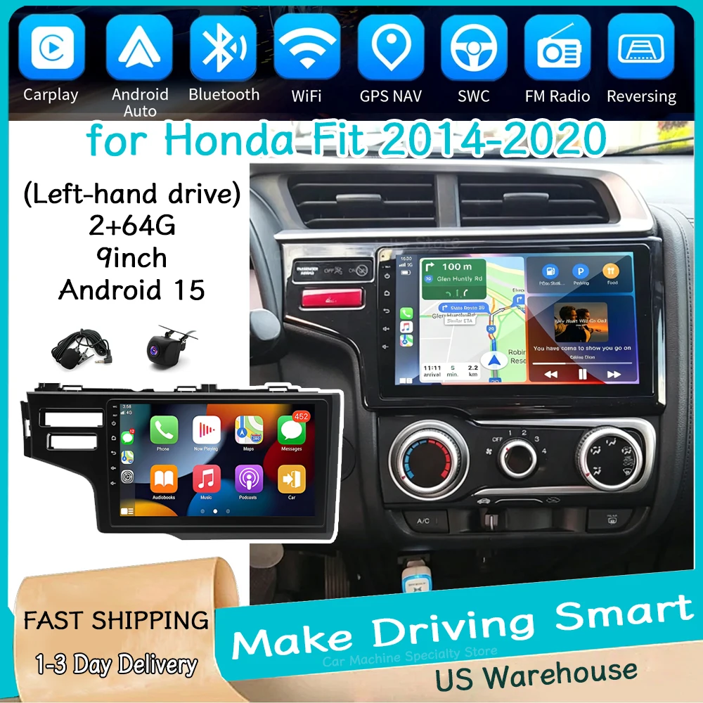 2+64G 9in Car Stereo GPS Navigation for Honda Fit 2014-2020 with Carplay Android Auto Android 15 WiFi +AHD Backup Camera
2+64G 9in Car Stereo GPS Navigation for Honda Fit 2014-2020 with Carplay Android Auto Android 15 WiFi +AHD Backup Camera