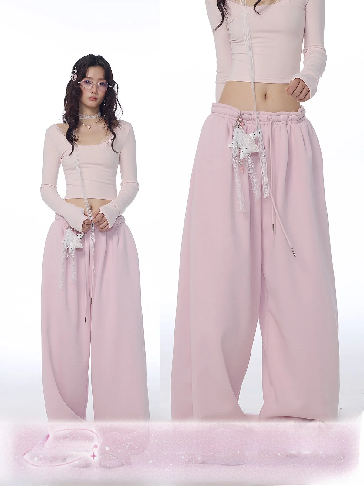 Original Pink Wide Leg Pants Women's Spring Loose Fit Long Trousers Draping Effect Casual Straight Cut High Waist Trousers
Original Pink Wide Leg Pants Women's Spring Loose Fit Long Trousers Draping Effect Casual Straight Cut High Waist Trousers