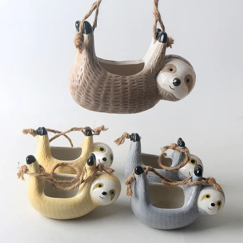 Sloth hanging planter plant stand decorative air vase rack ceramic hanging
Sloth hanging planter plant stand decorative air vase rack ceramic hanging