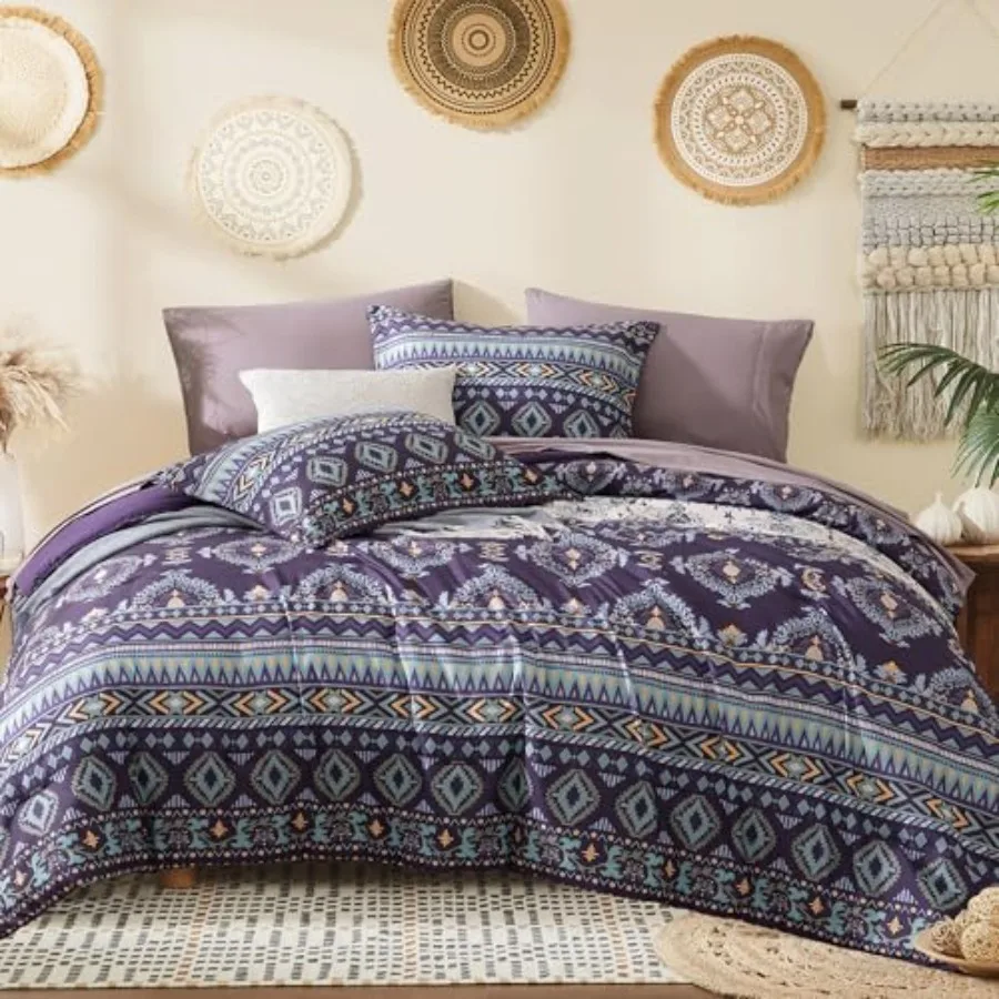 Comforter Set - 7 Pieces Bed in a Bag Comfortable Western Bedding Sets for All Seasons Lightweight Soft Boho Comforter Bed Set
Comforter Set - 7 Pieces Bed in a Bag Comfortable Western Bedding Sets for All Seasons Lightweight Soft Boho Comforter Bed Set