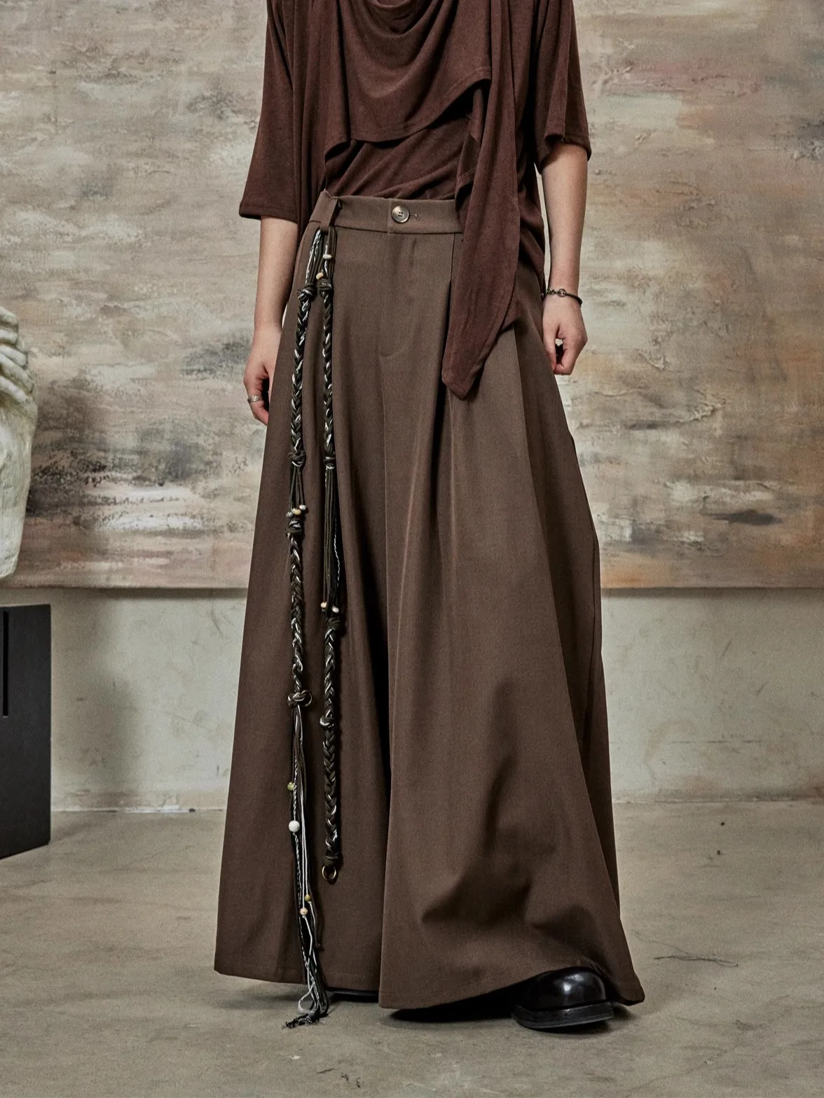 SUNYVONNE Casual Loose Wide Leg Pants Floor-Length Draped Design Slimming Comfortable Polyester Fiber Straight Cut Trousers
SUNYVONNE Casual Loose Wide Leg Pants Floor-Length Draped Design Slimming Comfortable Polyester Fiber Straight Cut Trousers