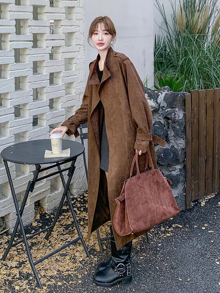 Long Khaki Windbreaker For Women Lapel Sleeves Fashion Streetwear Trench Coat 2025 Spring New Office Lady 2DB1131
Long Khaki Windbreaker For Women Lapel Sleeves Fashion Streetwear Trench Coat 2025 Spring New Office Lady 2DB1131