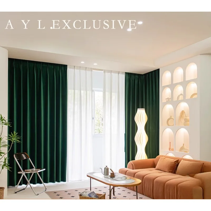 Wool Velvet Dark Green Velvet Scandinavian Luxury Modern Vintage Blackout Custom size Curtains for Living Room Bedroom Dining
Wool Velvet Dark Green Velvet Scandinavian Luxury Modern Vintage Blackout Custom size Curtains for Living Room Bedroom Dining