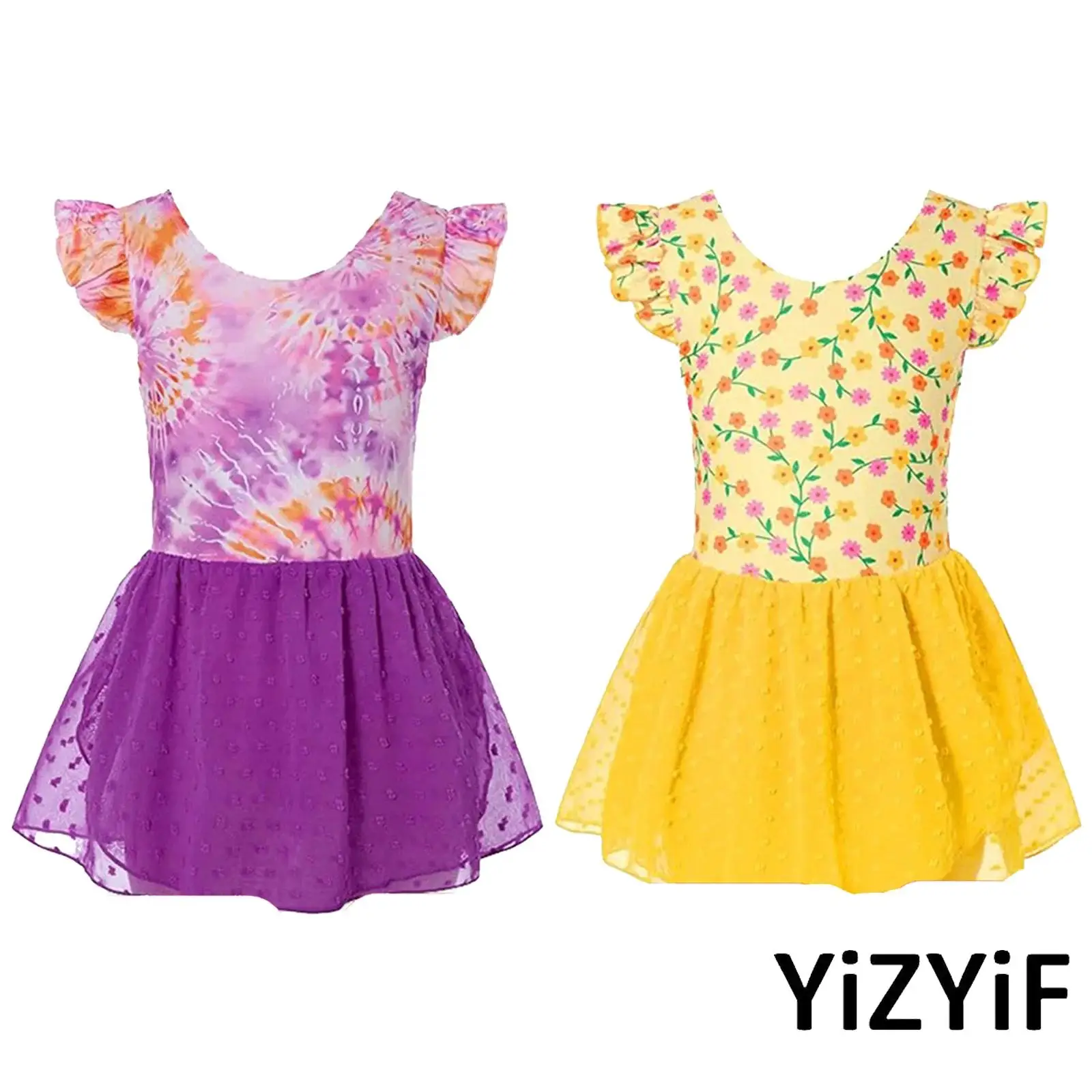 Girls Ballet Latin Dance Dresses Ruffled Sleeve Floral Print with Built-in Briefs Dresses for Dance Gymnastics Practice Training
Girls Ballet Latin Dance Dresses Ruffled Sleeve Floral Print with Built-in Briefs Dresses for Dance Gymnastics Practice Training