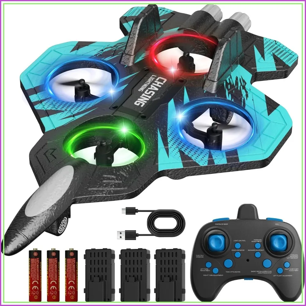 Foam RC Plane with LED Lights, 360° Flip, Headless Mode, for Kids & Adults
Foam RC Plane with LED Lights, 360° Flip, Headless Mode, for Kids & Adults