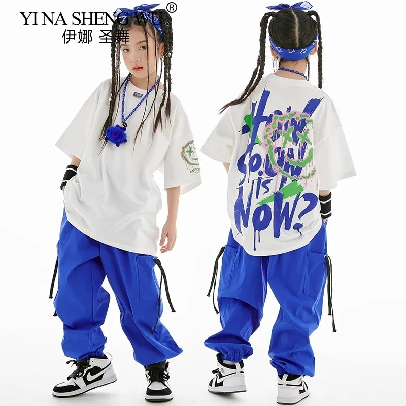 Hip Hop Jazz Dance Costume Boys Girls Loose T-shirt Blue Pants Outfit Fashion Trends Breaking Street Dance Performance Clothes
Hip Hop Jazz Dance Costume Boys Girls Loose T-shirt Blue Pants Outfit Fashion Trends Breaking Street Dance Performance Clothes
