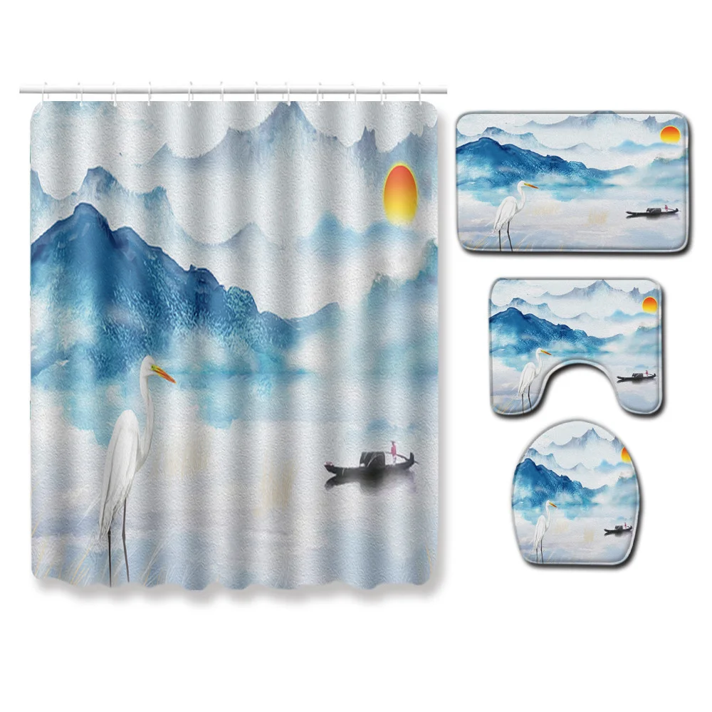 Shower Curtain set landscape Boat landscape Bathroom Toilet lid non-slip Bath Mat Shower Curtain Home Decoration set
Shower Curtain set landscape Boat landscape Bathroom Toilet lid non-slip Bath Mat Shower Curtain Home Decoration set
