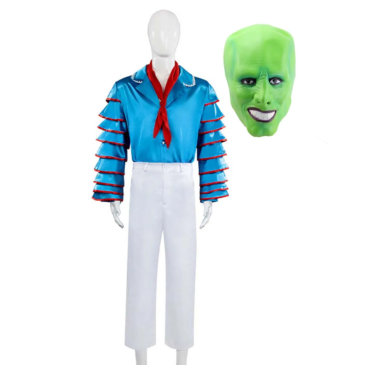 Adult Men Movie The Mask Jim Carrey Cosplay Costumes Blue Shirt Pants Mask Set
Adult Men Movie The Mask Jim Carrey Cosplay Costumes Blue Shirt Pants Mask Set