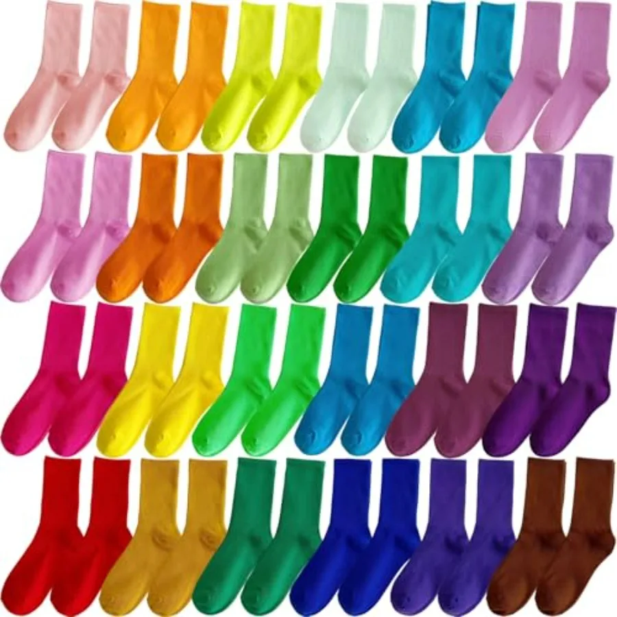 24 Pairs Solid Crew Socks for Women and Teens, Colorful Fresh Cotton Stretchy Casual Athletic Sock Bulk for Teens Youth
24 Pairs Solid Crew Socks for Women and Teens, Colorful Fresh Cotton Stretchy Casual Athletic Sock Bulk for Teens Youth
