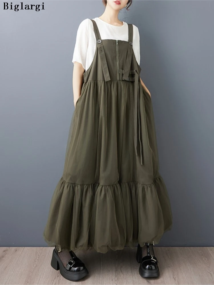 Oversized Summer Sleeveless Strap Dress Women Ruffle Pleated Loose Fashion Ladies Strap Dresses Casual Woman Long Dress
Oversized Summer Sleeveless Strap Dress Women Ruffle Pleated Loose Fashion Ladies Strap Dresses Casual Woman Long Dress