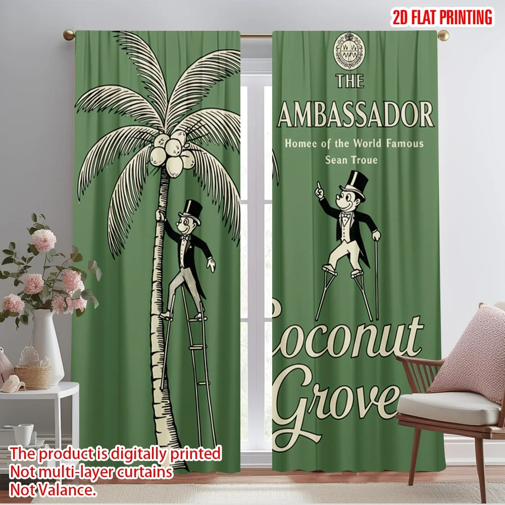 2pcs 2D flat printing Curtains Ambassador Coconut Grove Vintage Polyester Without Electricity Party Decorations Use for All
2pcs 2D flat printing Curtains Ambassador Coconut Grove Vintage Polyester Without Electricity Party Decorations Use for All