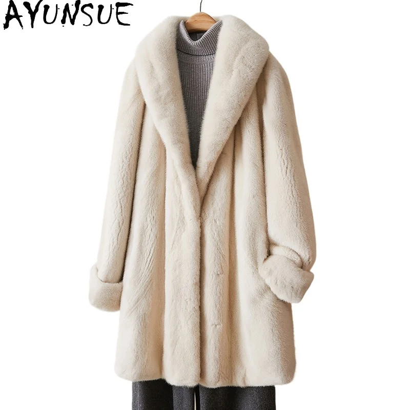 AYUNSUE Natural Whole Mink Fur Jacket Woman Luxury Winter Clothes Women Warm Real Fur New in Coats Mid-length 88cm Шуба Женская
AYUNSUE Natural Whole Mink Fur Jacket Woman Luxury Winter Clothes Women Warm Real Fur New in Coats Mid-length 88cm Шуба Женская