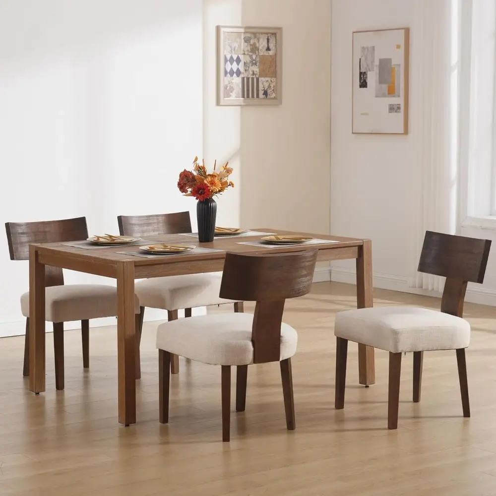 Dining Chairs Set of 4, Upholstered Dark Brown Wooden Chairs with T-Shape Back, Armless Kitchen Chairs Comfy Accent Chairs, Line
Dining Chairs Set of 4, Upholstered Dark Brown Wooden Chairs with T-Shape Back, Armless Kitchen Chairs Comfy Accent Chairs, Line