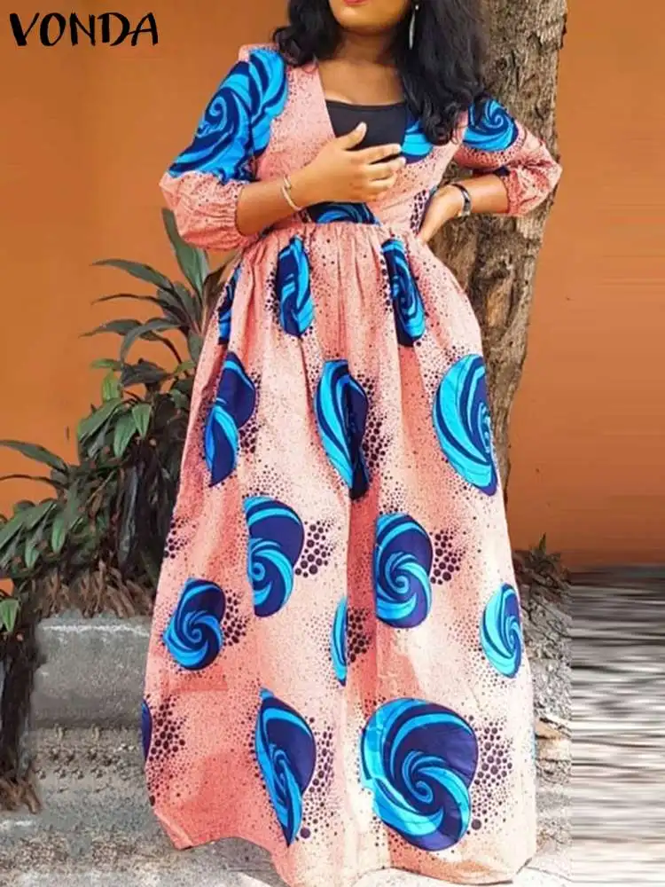 Plus Size Summer Sundress Women Maxi Dress VONDA 2024 Sexy V Neck Bohemian Printed Long Vestidos 3/4 Sleeve Casual Robe Femme
Plus Size Summer Sundress Women Maxi Dress VONDA 2024 Sexy V Neck Bohemian Printed Long Vestidos 3/4 Sleeve Casual Robe Femme