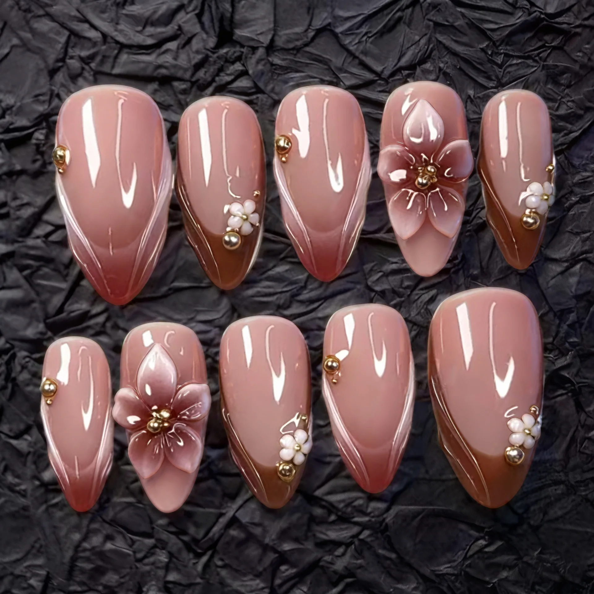 24Pcs Mid-length Almond Full Cover Nails Tips with 3D Flower French Fake Nails for Woman Reusable Finished Press on False Nails
24Pcs Mid-length Almond Full Cover Nails Tips with 3D Flower French Fake Nails for Woman Reusable Finished Press on False Nails