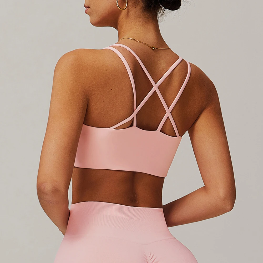 Solid Color Sport Underwear Cross Back Women Fitness Bra Shockproof Yoga Vest Push Up Gym Top Hollow back Push With Chest Pad
Solid Color Sport Underwear Cross Back Women Fitness Bra Shockproof Yoga Vest Push Up Gym Top Hollow back Push With Chest Pad
