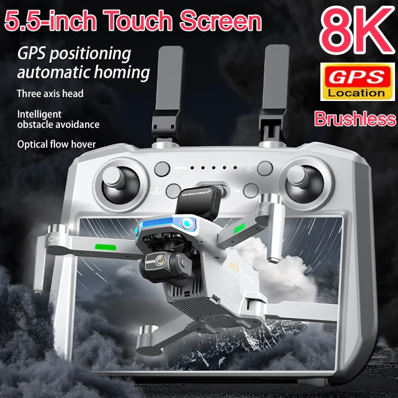 Brushless Obstacle Avoidance GPS Drone 8K ESC Dual Camera 3-Axis Gimbal Large Touch Screen Obstacle Avoidance Drone Quadcopter
Brushless Obstacle Avoidance GPS Drone 8K ESC Dual Camera 3-Axis Gimbal Large Touch Screen Obstacle Avoidance Drone Quadcopter
