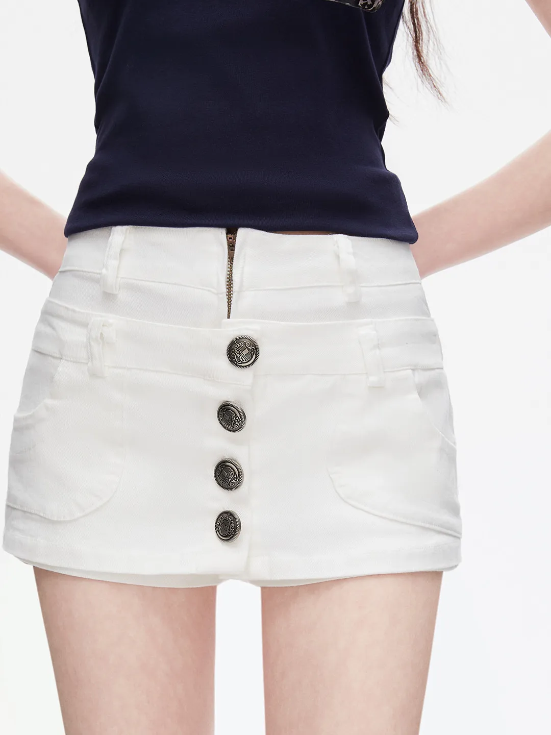 Retro White Denim Skirt Women's Summer New Double Layer Waist Button Design Spicy Girl Bodycon Ultra Short Skirt
Retro White Denim Skirt Women's Summer New Double Layer Waist Button Design Spicy Girl Bodycon Ultra Short Skirt