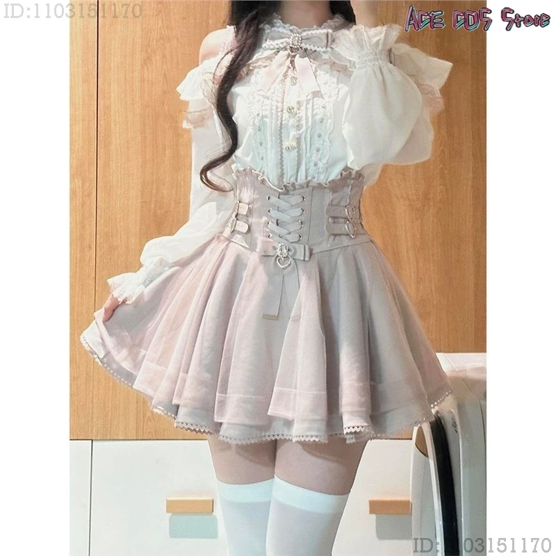 Christmas Costume Lolita Y2K Jirai Kei Christmas Party Clothes Japanese Style Women Lace Trimmed Bow Blouse High-Waisted Skirt A
Christmas Costume Lolita Y2K Jirai Kei Christmas Party Clothes Japanese Style Women Lace Trimmed Bow Blouse High-Waisted Skirt A