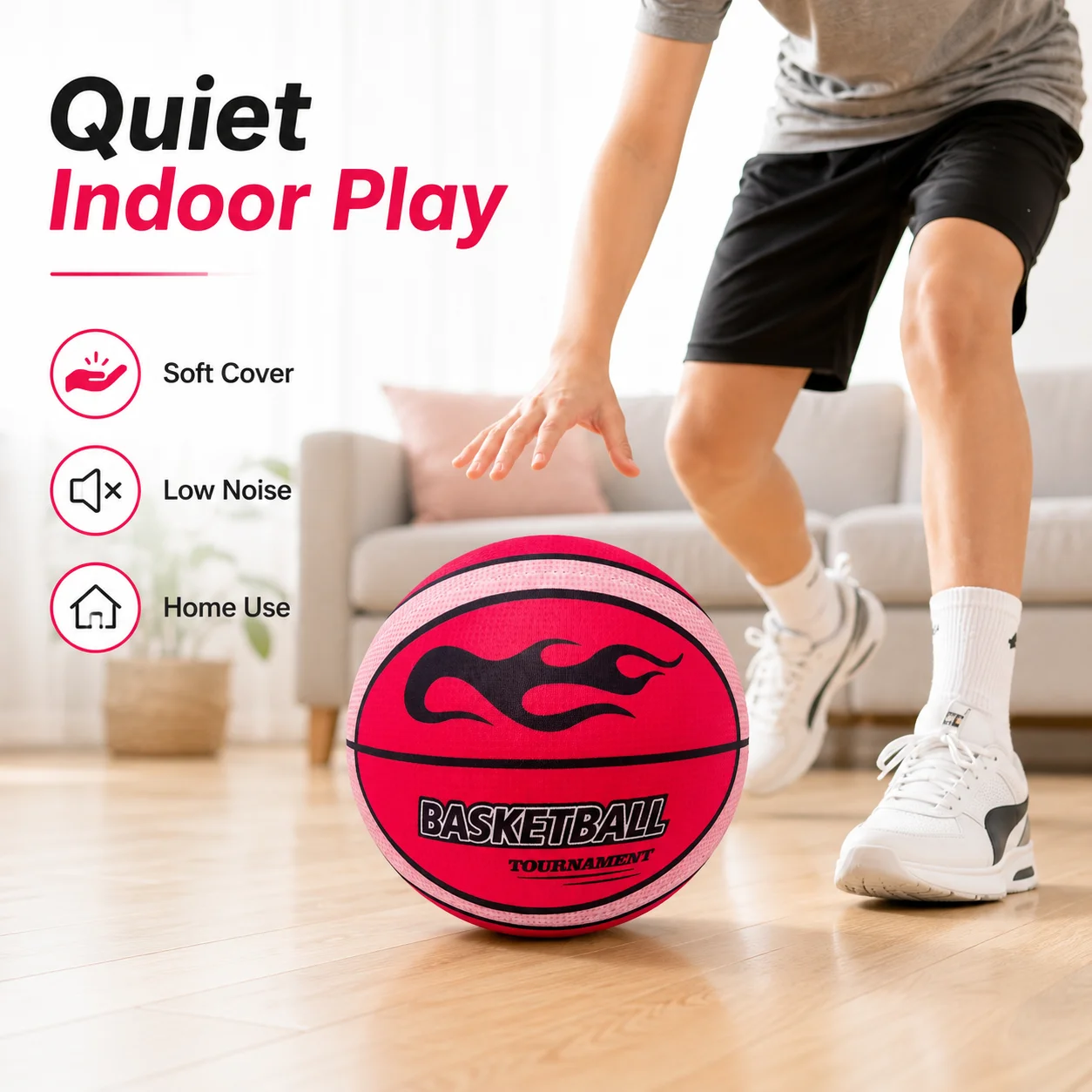 Soft Cloth Cover Indoor Basketball Training Ball Quiet Practice Ball for Kids Adults Home Apartment
Soft Cloth Cover Indoor Basketball Training Ball Quiet Practice Ball for Kids Adults Home Apartment