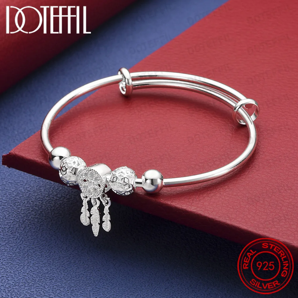 925 Sterling Silver Dreamcatcher Tassel Feather Lucky Bead Bracelet Bangle for Women Fashion Original Party Wedding Jewelry Gift
925 Sterling Silver Dreamcatcher Tassel Feather Lucky Bead Bracelet Bangle for Women Fashion Original Party Wedding Jewelry Gift
