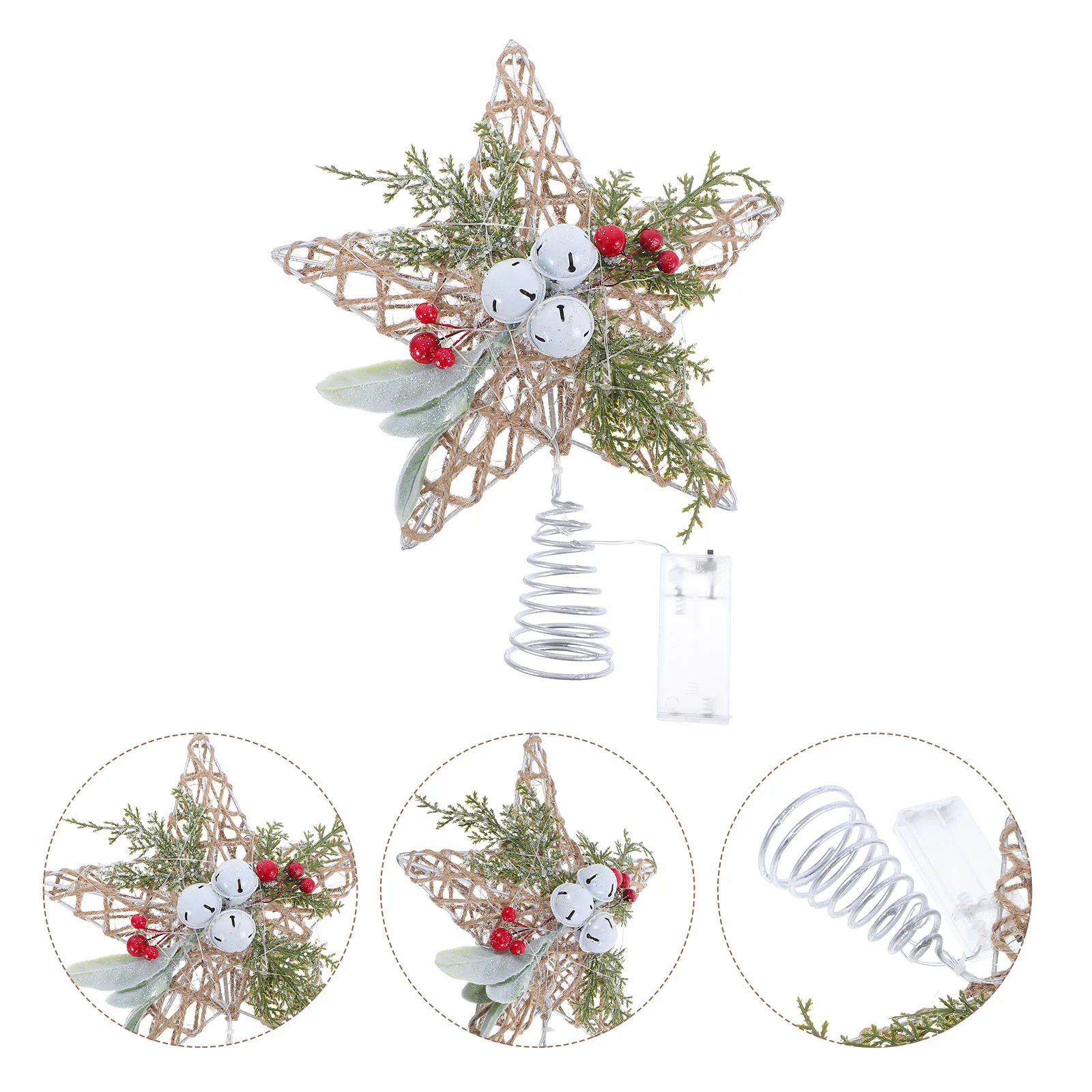 Star Tree Topper Iron Bell Jute Rope Farmhouse Vintage Rustic Christmas Decoration Metal 5-Pointed Star Ornament Party Home
Star Tree Topper Iron Bell Jute Rope Farmhouse Vintage Rustic Christmas Decoration Metal 5-Pointed Star Ornament Party Home
