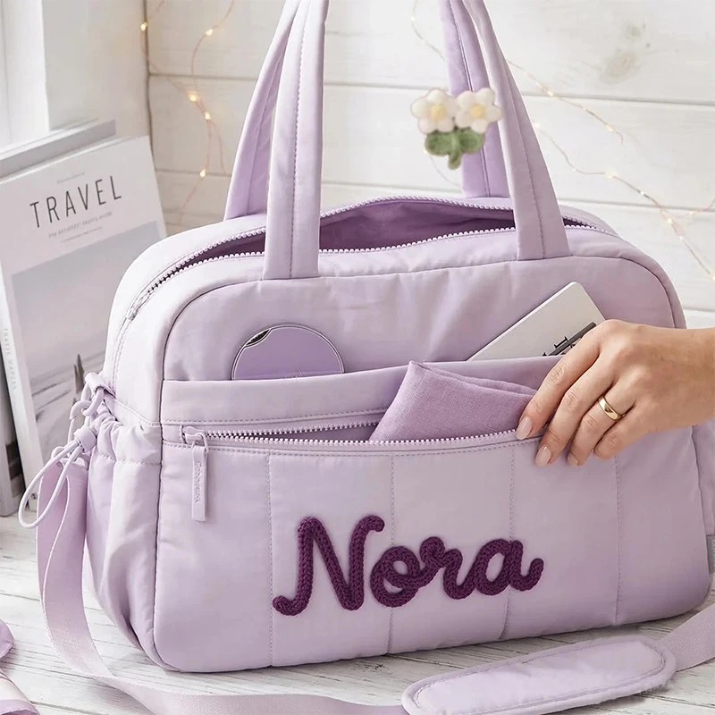 Personalized Quilted Weekender Bag, Custom Embroidered Travel Tote, Women's Overnight Gym Bag
Personalized Quilted Weekender Bag, Custom Embroidered Travel Tote, Women's Overnight Gym Bag