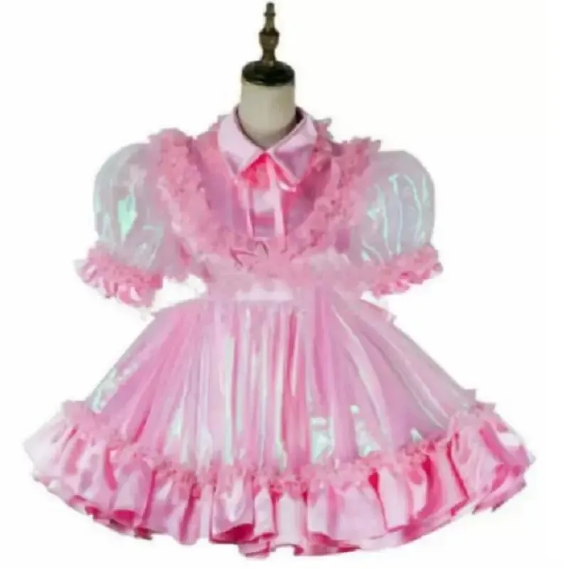 Sexy Sissy French maid pink laser PVC lockable ruffle edge dress cosplay costume customizable
Sexy Sissy French maid pink laser PVC lockable ruffle edge dress cosplay costume customizable