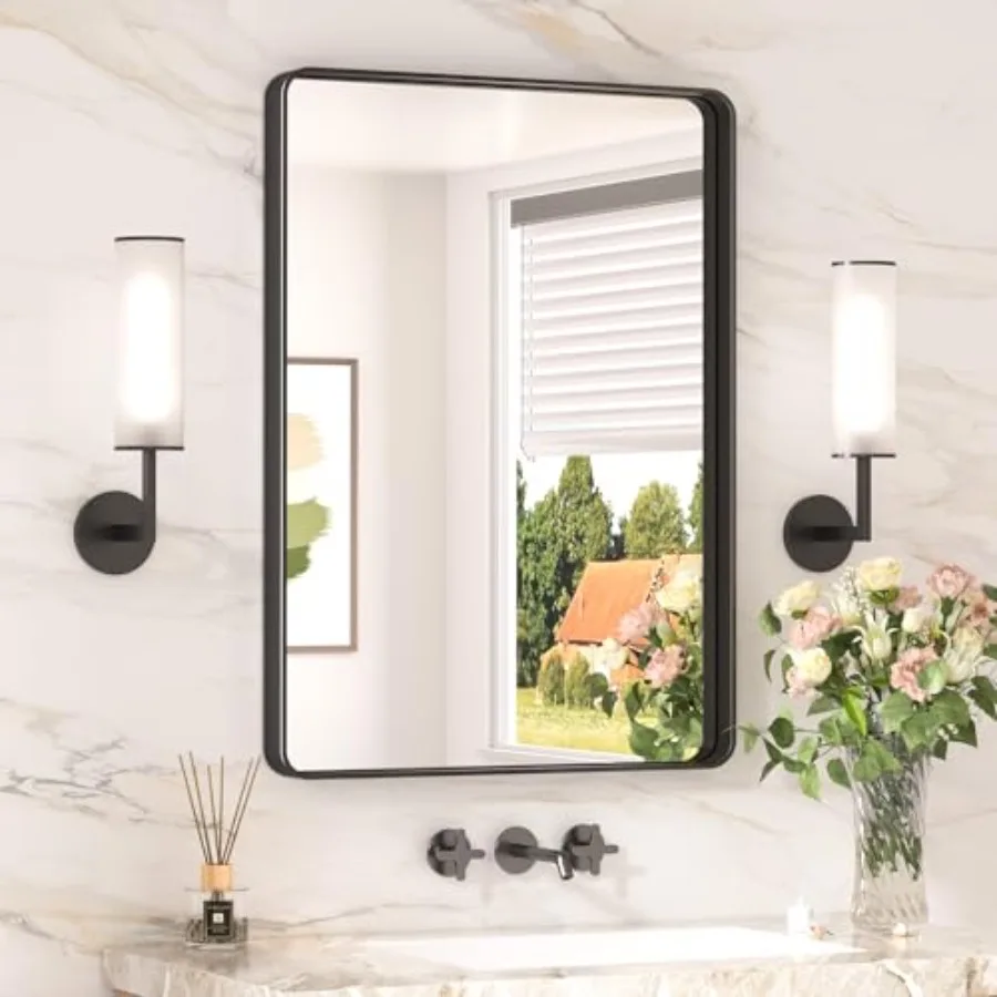 Black Bathroom Mirror 20 x 30 Inch Rounded Rectangle Bathroom Mirrors for Over Sink Sandblasted Finish Matte Black Farmhouse Va
Black Bathroom Mirror 20 x 30 Inch Rounded Rectangle Bathroom Mirrors for Over Sink Sandblasted Finish Matte Black Farmhouse Va