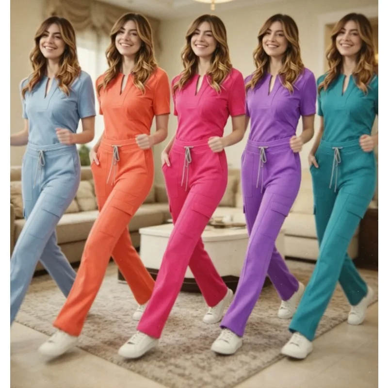 Women's V Neck Scrub Set Casual Top and Pants for Nurse Lab Work Hospital Daily Shift
Women's V Neck Scrub Set Casual Top and Pants for Nurse Lab Work Hospital Daily Shift