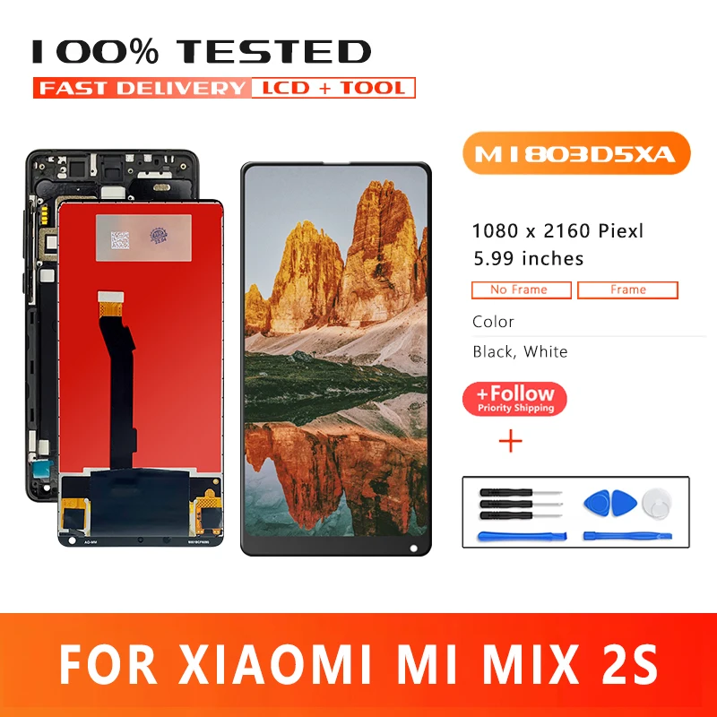 5.99inch Premium Quality LCD For Xiaomi Mi Mix 2 2s Display Touch Screen Digitizer Assembly For mix 2 MDE5 LCD+Frame Replacement
5.99inch Premium Quality LCD For Xiaomi Mi Mix 2 2s Display Touch Screen Digitizer Assembly For mix 2 MDE5 LCD+Frame Replacement