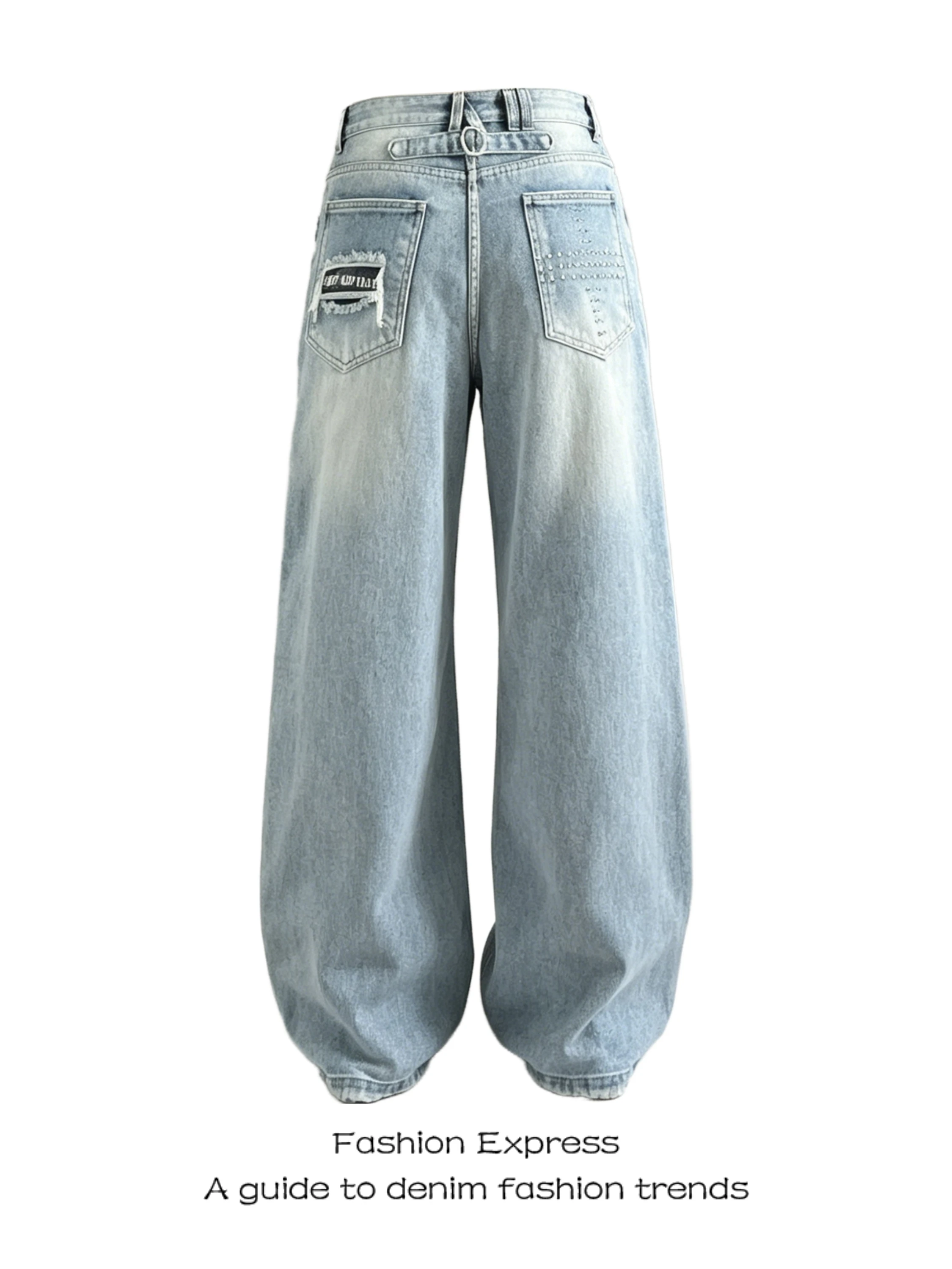 Cross Nail Denim Wide Leg Loose Women's Summer New American Patch Post Apocalyptic Casual Slimming Pants High Waist Jeans
Cross Nail Denim Wide Leg Loose Women's Summer New American Patch Post Apocalyptic Casual Slimming Pants High Waist Jeans
