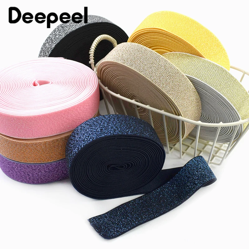 2/5/10M 20-50mm Glitter Elastic Band Shiny Stretch Webbing Tap Waistband Belt Sling Clothes Rubber Bands DIY Sewing Accessories
2/5/10M 20-50mm Glitter Elastic Band Shiny Stretch Webbing Tap Waistband Belt Sling Clothes Rubber Bands DIY Sewing Accessories