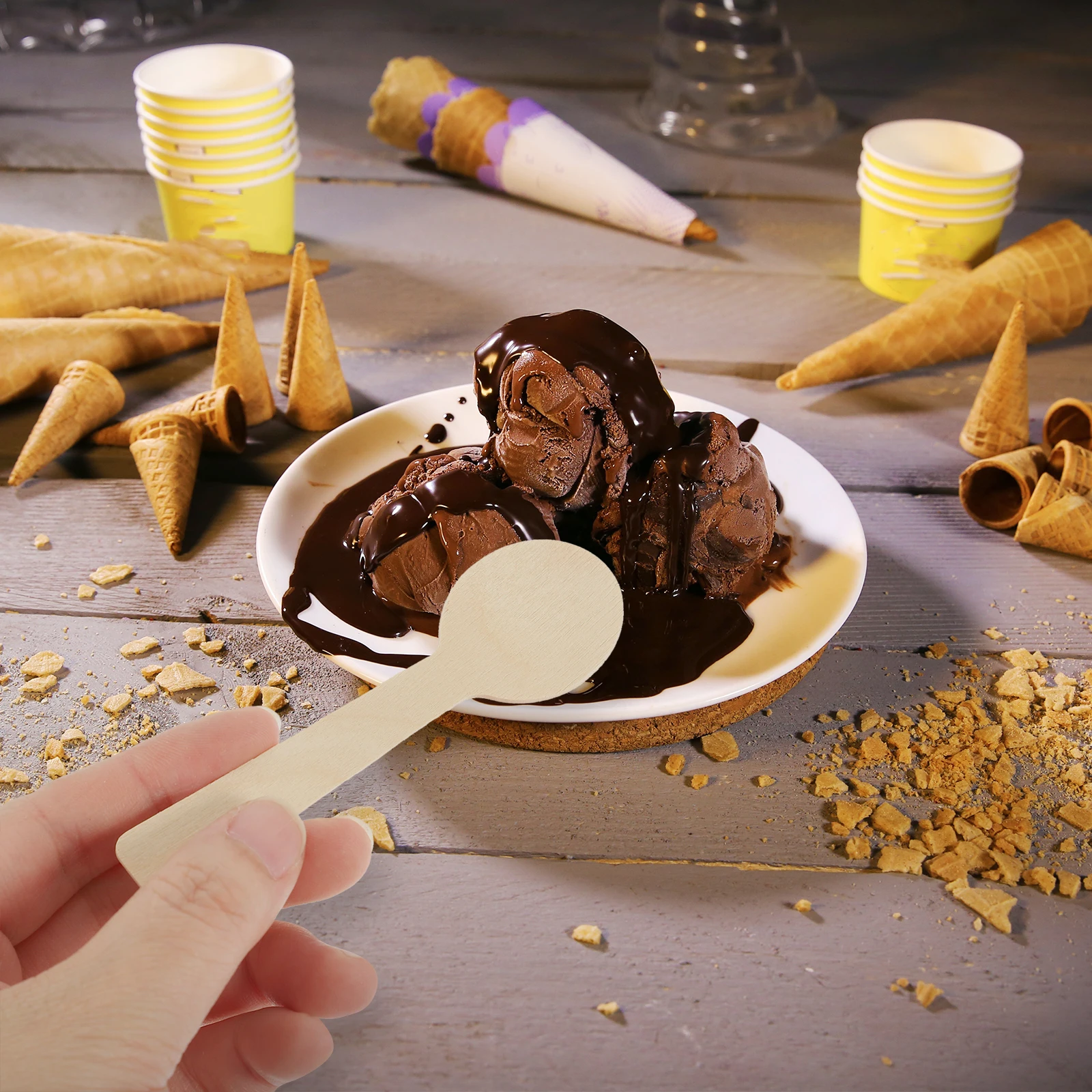 100 Pcs Wooden Fork Spoon Yogurt Spoons Honey Disposable Mini Dessert Bamboo Tea Coffee Picnic
100 Pcs Wooden Fork Spoon Yogurt Spoons Honey Disposable Mini Dessert Bamboo Tea Coffee Picnic