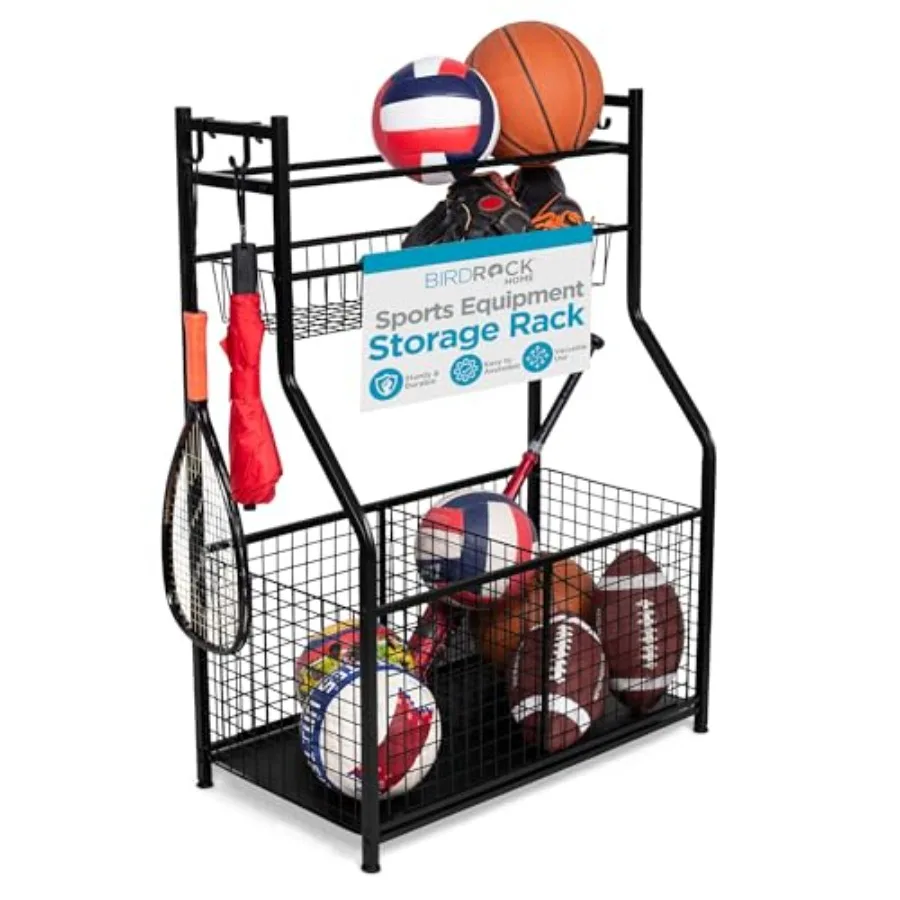 Sports Equipment Ball Organizer 43H Garage Storage Rack for Baseball Tennis Football Gym Gear Wide Bin Basket 4 Hooks Toy Holde
Sports Equipment Ball Organizer 43H Garage Storage Rack for Baseball Tennis Football Gym Gear Wide Bin Basket 4 Hooks Toy Holde