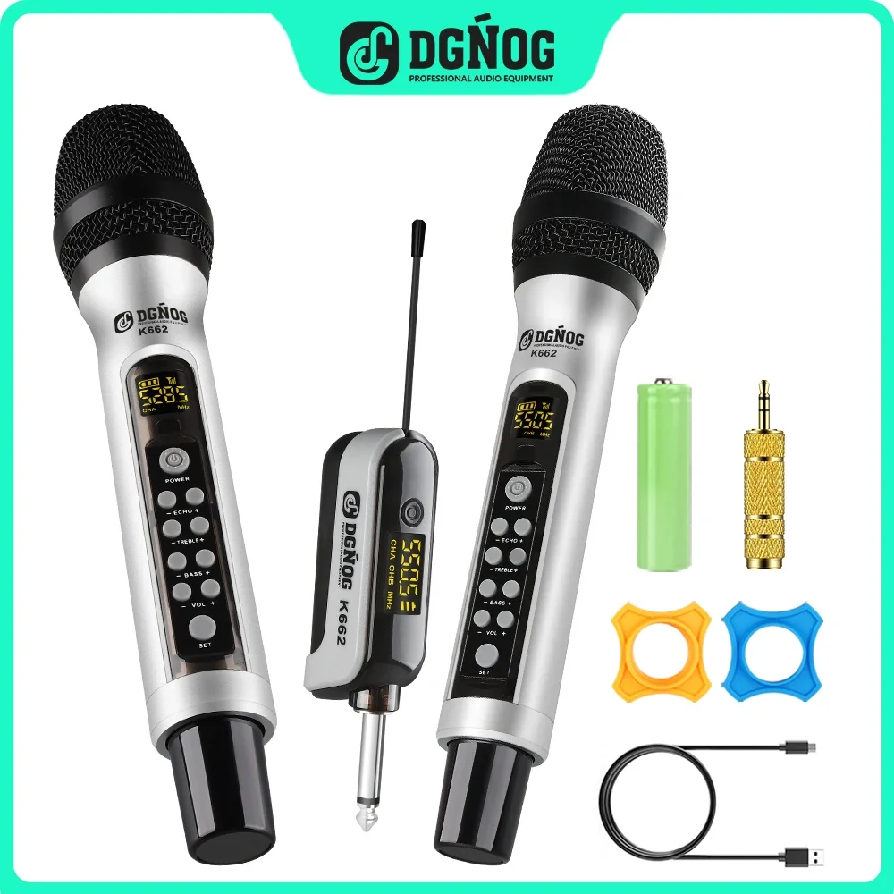 Двухканальный беспроводной микрофон dgног K662 UHF Echo, профессиональный ручной микрофон для караоке, домашняя система для вечерние Stage PA Speaker
Двухканальный беспроводной микрофон dgног K662 UHF Echo, профессиональный ручной микрофон для караоке, домашняя система для вечерние Stage PA Speaker