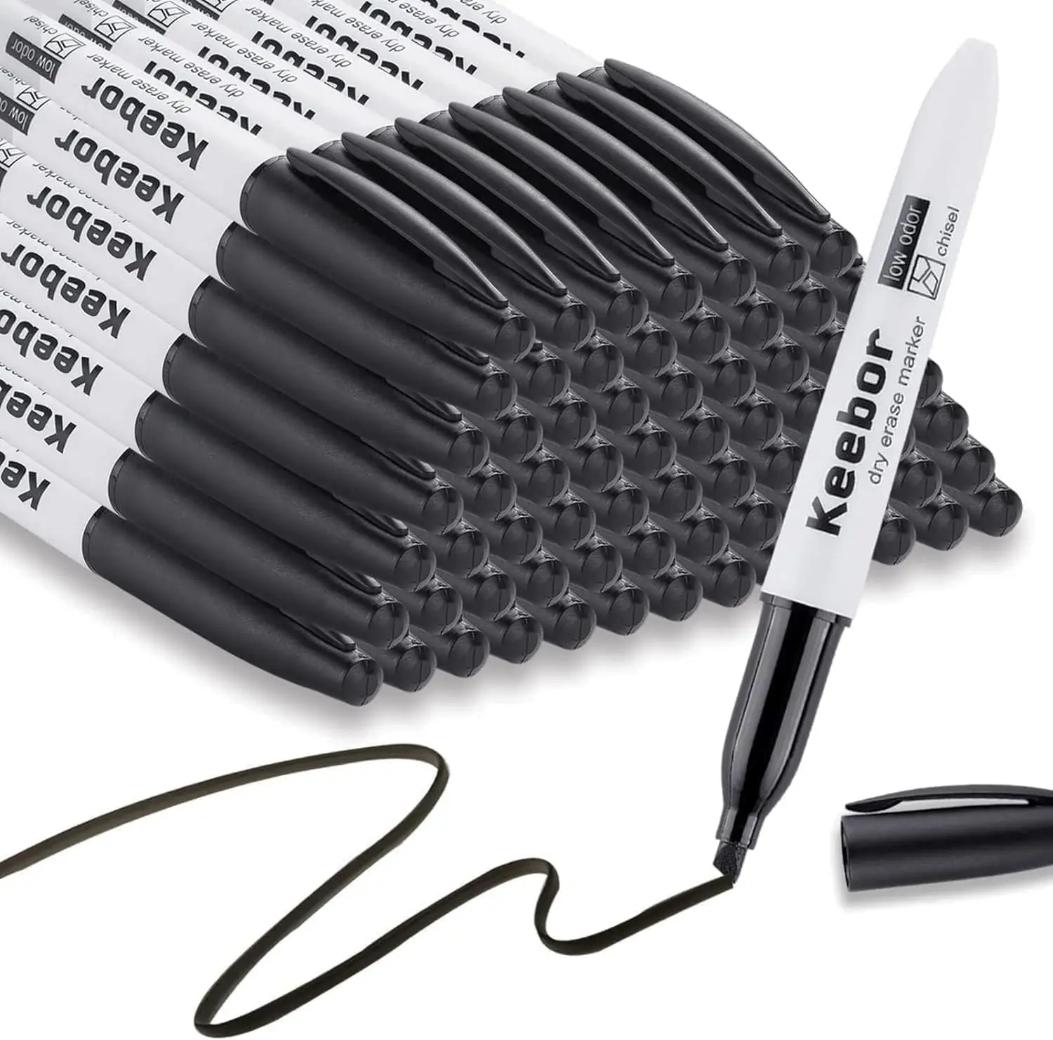 72 Pack Dry Erase Markers Bulk, Chisel Tip Black Low-Odor Whiteboard Markers for Office & School Supplies
72 Pack Dry Erase Markers Bulk, Chisel Tip Black Low-Odor Whiteboard Markers for Office & School Supplies