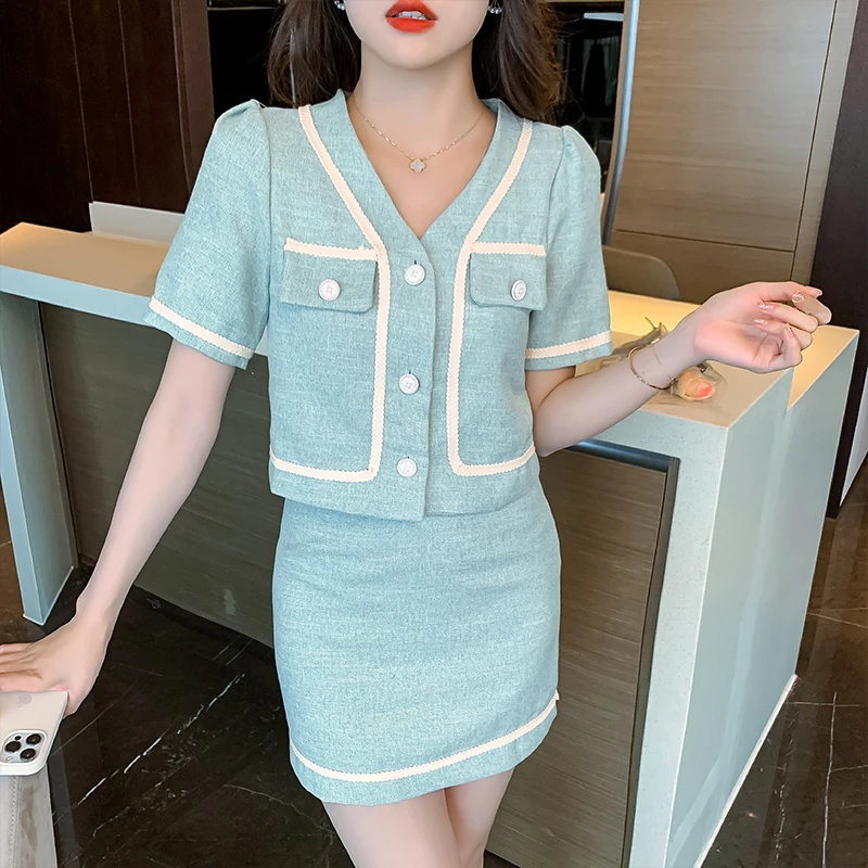 Chic Style Suit for Women Summer 2023 New Elegant Socialite Jacket High-Waist Skirt Stylish Two-Piece Set Female Office Lady Set
Chic Style Suit for Women Summer 2023 New Elegant Socialite Jacket High-Waist Skirt Stylish Two-Piece Set Female Office Lady Set