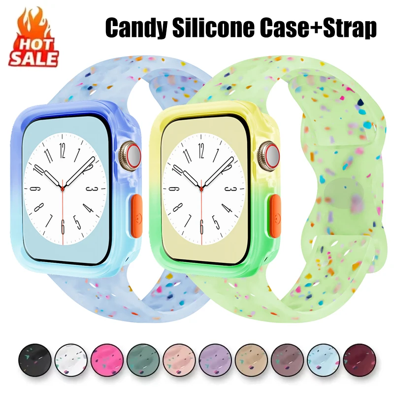 Candy Silicone Case+Strap for Apple Watch Series 9 45mm Band 8 7 41mm SE 6 5 4 44mm 40mm Rubber Correa Strap Iwatch Ultra 2 49mm
Candy Silicone Case+Strap for Apple Watch Series 9 45mm Band 8 7 41mm SE 6 5 4 44mm 40mm Rubber Correa Strap Iwatch Ultra 2 49mm