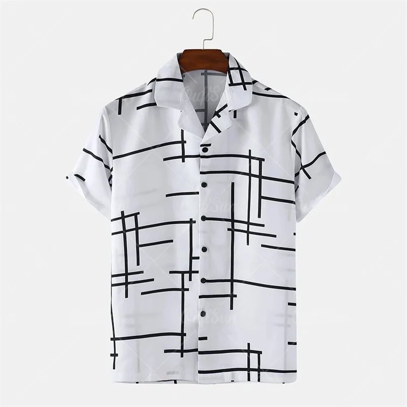 2026 Men's Black and White Geometric Stripe Short-Sleeve Shirt, Lapel Loose Fit Casual Men's Shirt, Hawaiian Shirt, XS-6XL
2026 Men's Black and White Geometric Stripe Short-Sleeve Shirt, Lapel Loose Fit Casual Men's Shirt, Hawaiian Shirt, XS-6XL