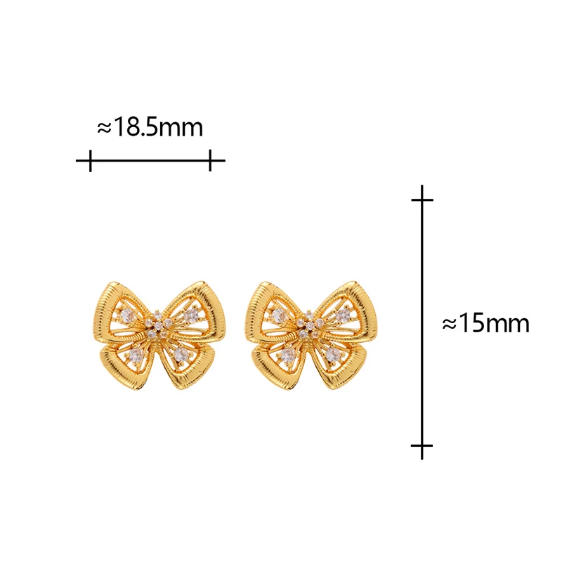 Real 925 Sterling Silver 18K Gold Zircon Hollow Bowknot Stud Earrings for Women Minimalist Fine Jewelry Cute Accessories 
Real 925 Sterling Silver 18K Gold Zircon Hollow Bowknot Stud Earrings for Women Minimalist Fine Jewelry Cute Accessories
