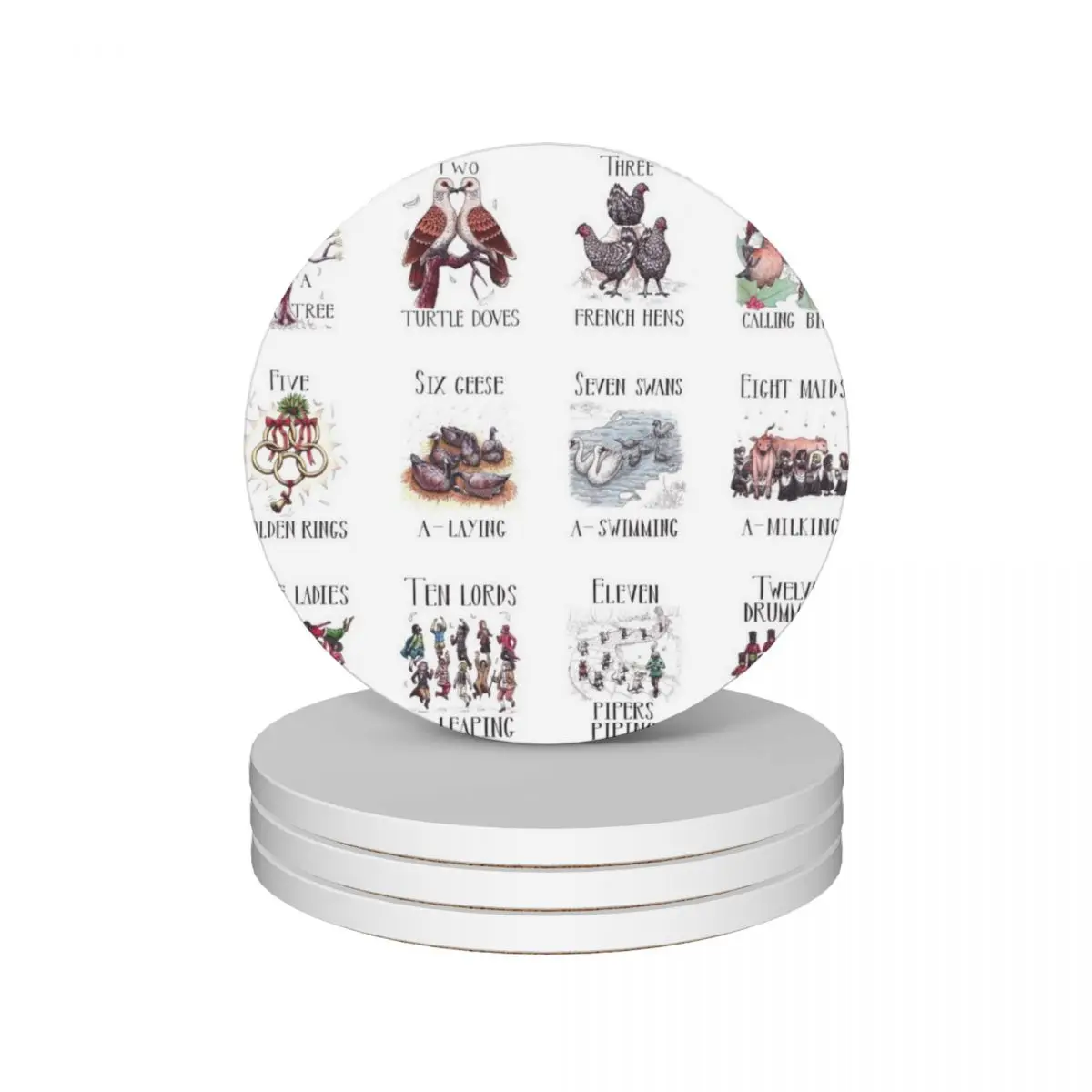 The 12 Days of Christmas Ceramic Coasters (Set of 4) christmas animal for drinks set Coasters
The 12 Days of Christmas Ceramic Coasters (Set of 4) christmas animal for drinks set Coasters
