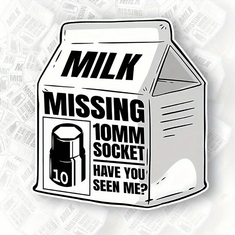 1PC Humorous Mechanic Vinyl Stickers Frosted 10mm Plug Milk Carton Pattern Decals for Car Workshop Toolbox Decor
1PC Humorous Mechanic Vinyl Stickers Frosted 10mm Plug Milk Carton Pattern Decals for Car Workshop Toolbox Decor