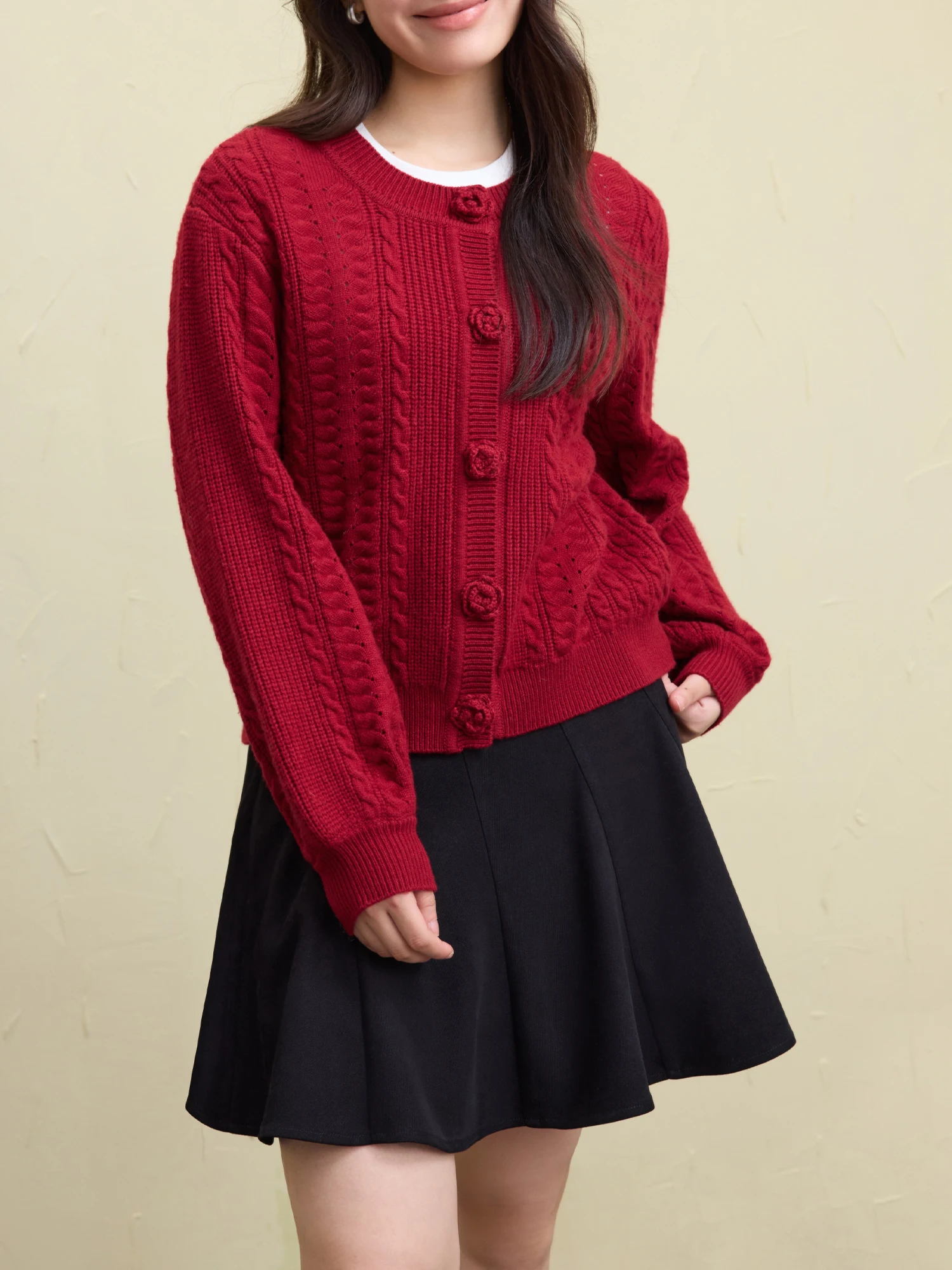 DUSHU Plus Size 30.6% Wool Red Flower Knitted Cardigan For Women 2024 New Design Sweet Style Elegant Sweater Chic Top 24DS84238
DUSHU Plus Size 30.6% Wool Red Flower Knitted Cardigan For Women 2024 New Design Sweet Style Elegant Sweater Chic Top 24DS84238