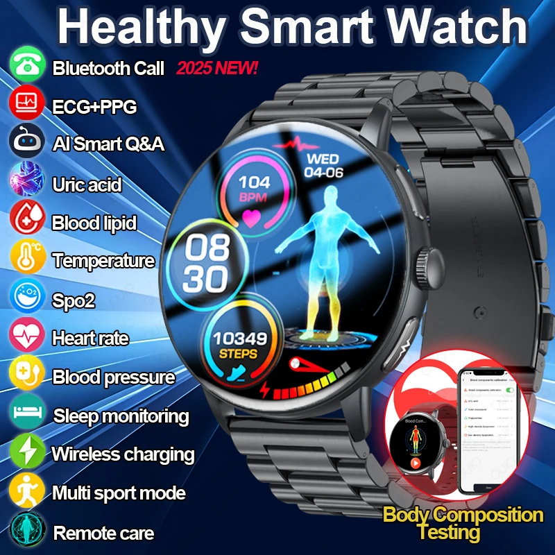 New AI Intelligent Health SmartWatch Men ECG Monitoring Accurate Monitoring Remote Care Multi-Dimensional Monitoring SmartWatch
New AI Intelligent Health SmartWatch Men ECG Monitoring Accurate Monitoring Remote Care Multi-Dimensional Monitoring SmartWatch