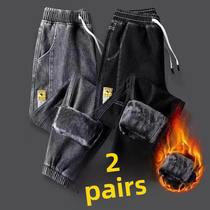 Мужские модные утепленные джинсы на флисовой подкладке, осенне-зимние, теплые, повседневные, с завязками на талии, свободного кроя, синие джинсы-харлан
Мужские модные утепленные джинсы на флисовой подкладке, осенне-зимние, теплые, повседневные, с завязками на талии, свободного кроя, синие джинсы-харлан