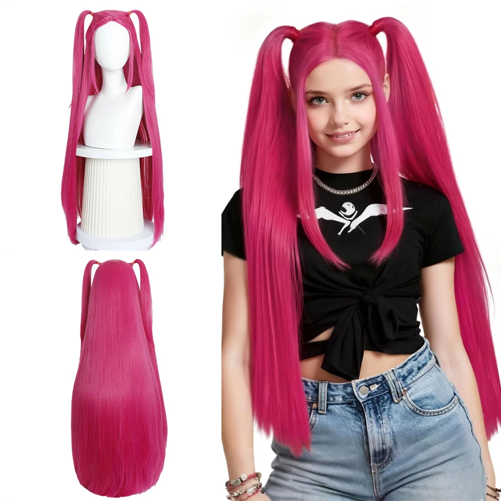 High-Quality Anime Kpop: Demon Hunters Mila Cosplay Synthetic Hair 38-Inch Rose Red Straight Hair Halloween Realistic Scalp Wig 
High-Quality Anime Kpop: Demon Hunters Mila Cosplay Synthetic Hair 38-Inch Rose Red Straight Hair Halloween Realistic Scalp Wig